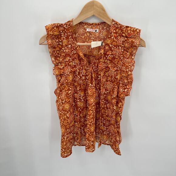 SUNDRY NWT Evereve Sienna Flutter Sleeve Blouse // 0 XS - Picture 5 of 11